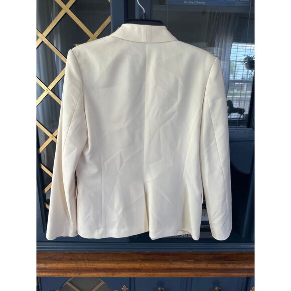 Alexander Wang Virgin Wool Shawl Lapel Blazer Size 8 Off-White - Picture 4 of 6